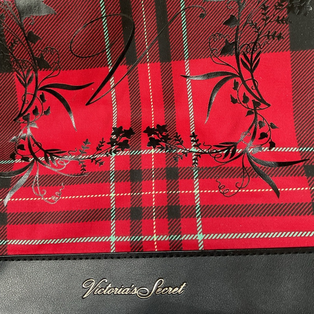 Victoria's Secret Red and Black Checkered Tote - Picture 5 of 10